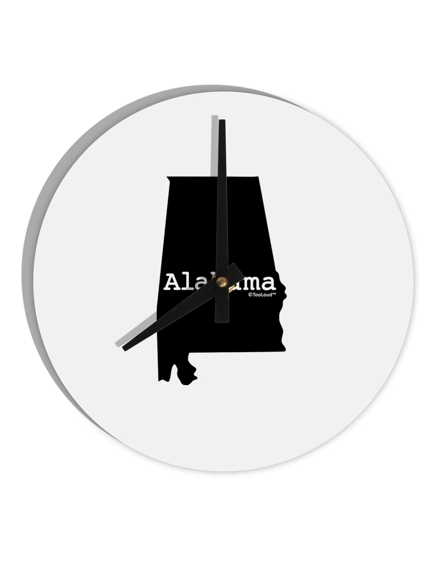 Alabama - United States Shape 10 InchRound Wall Clock  by TooLoud