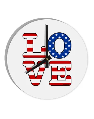 American Love Design 10 InchRound Wall Clock  by TooLoud