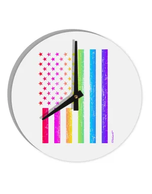 American Pride - Rainbow Flag 10 InchRound Wall Clock