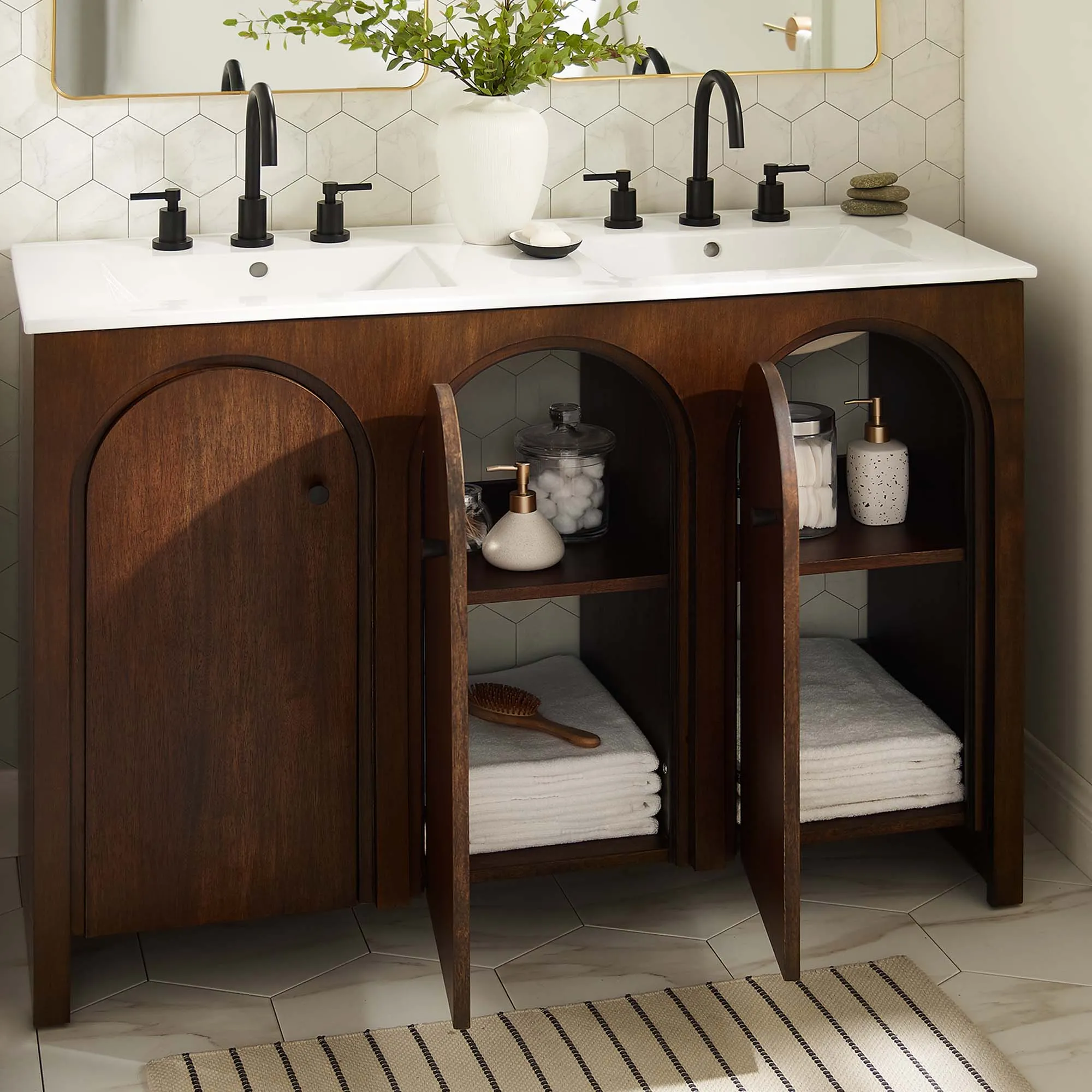 Appia 48" Double Sink Bathroom Vanity by Modway