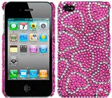 Apple iPhone 4S / 4 Diamante Case Pink Love Hearts