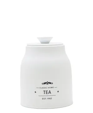 Aqua Iron White Tea Canister - White