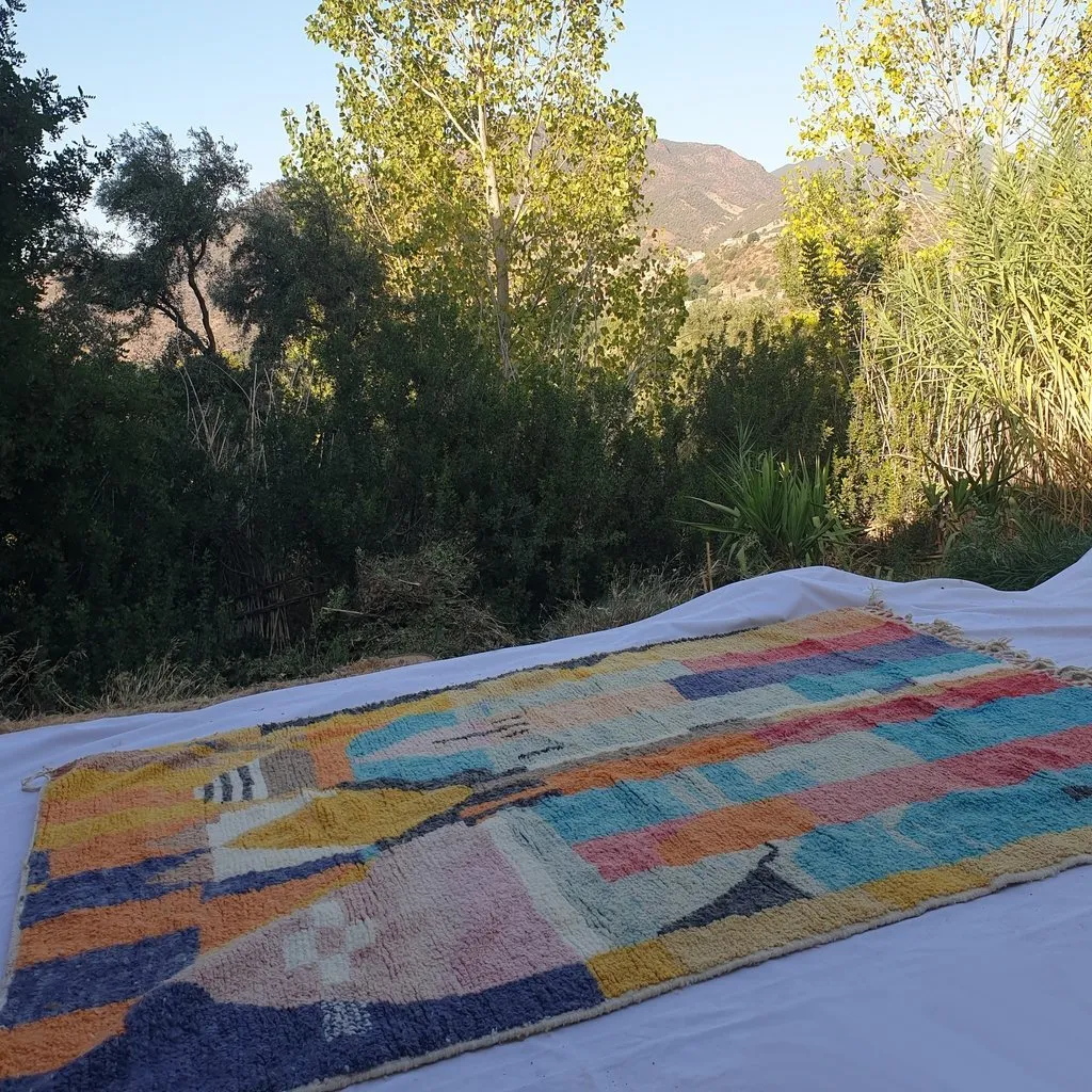 ARABI | 9'7x6'6 Ft | 3x2 m | Moroccan Colorful Rug | 100% wool handmade