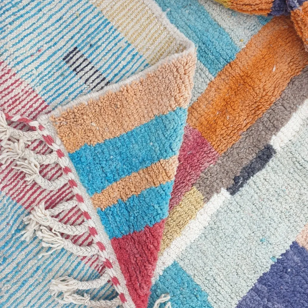 ARABI | 9'7x6'6 Ft | 3x2 m | Moroccan Colorful Rug | 100% wool handmade