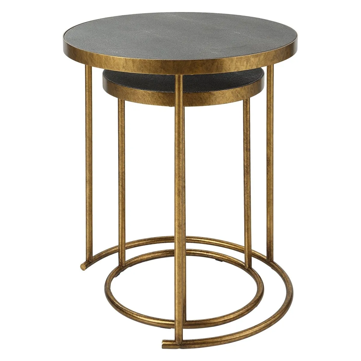 Aragon Brass Nesting Tables, S/2