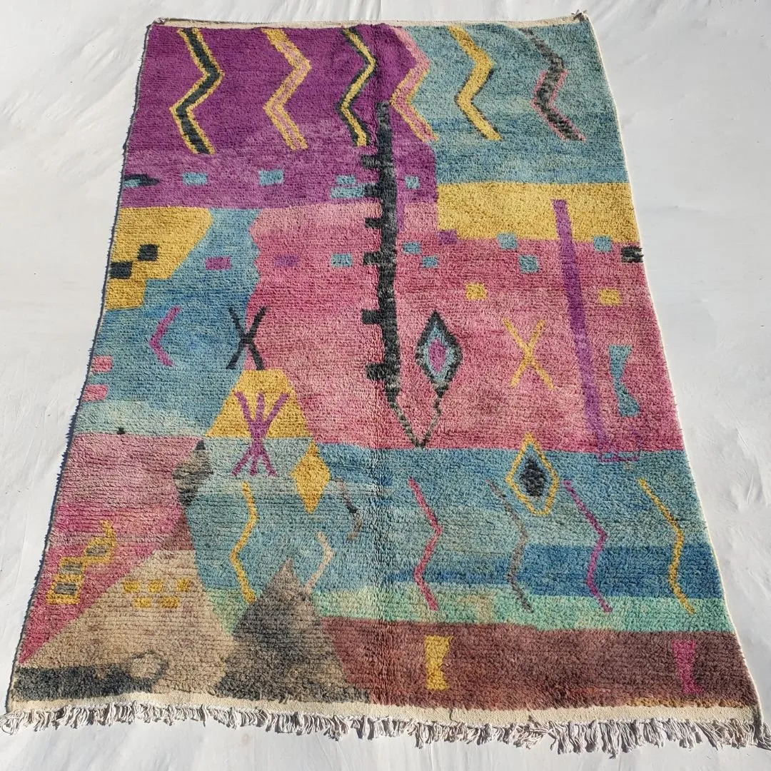 Arassa - Moroccan Colorful Rug 6x10 Boujad Berber | Authentic Handmade Carpet | 6'4x10 Ft | 196x306 cm