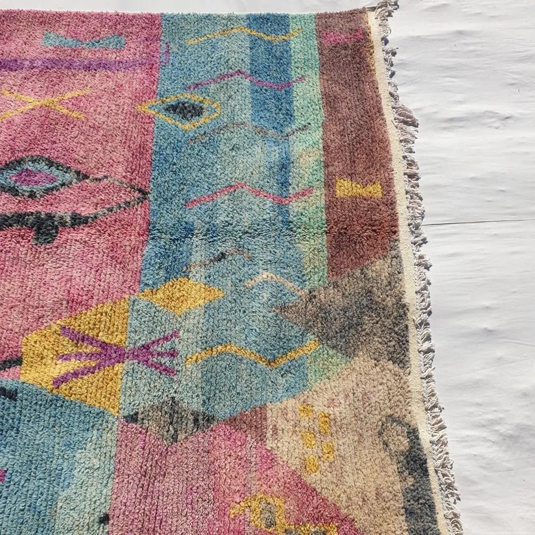 Arassa - Moroccan Colorful Rug 6x10 Boujad Berber | Authentic Handmade Carpet | 6'4x10 Ft | 196x306 cm