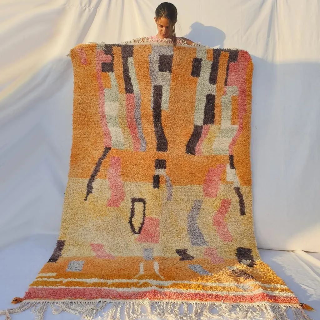 ARDHAD | 8x5 Ft | 2,5x1,5 m | Moroccan Colorful Rug | 100% wool handmade