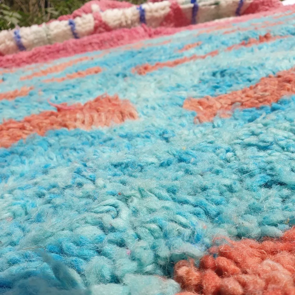 ASAFU | 8x5 Ft | 2,5x1,5 m | Moroccan Colorful Rug | 100% wool handmade