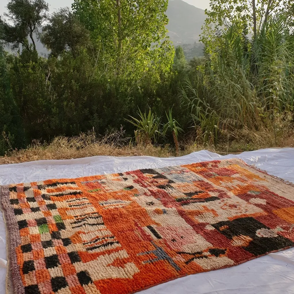 AZAKI | 9'5x6'3 Ft | 3x2 m | Moroccan Colorful Rug | 100% wool handmade