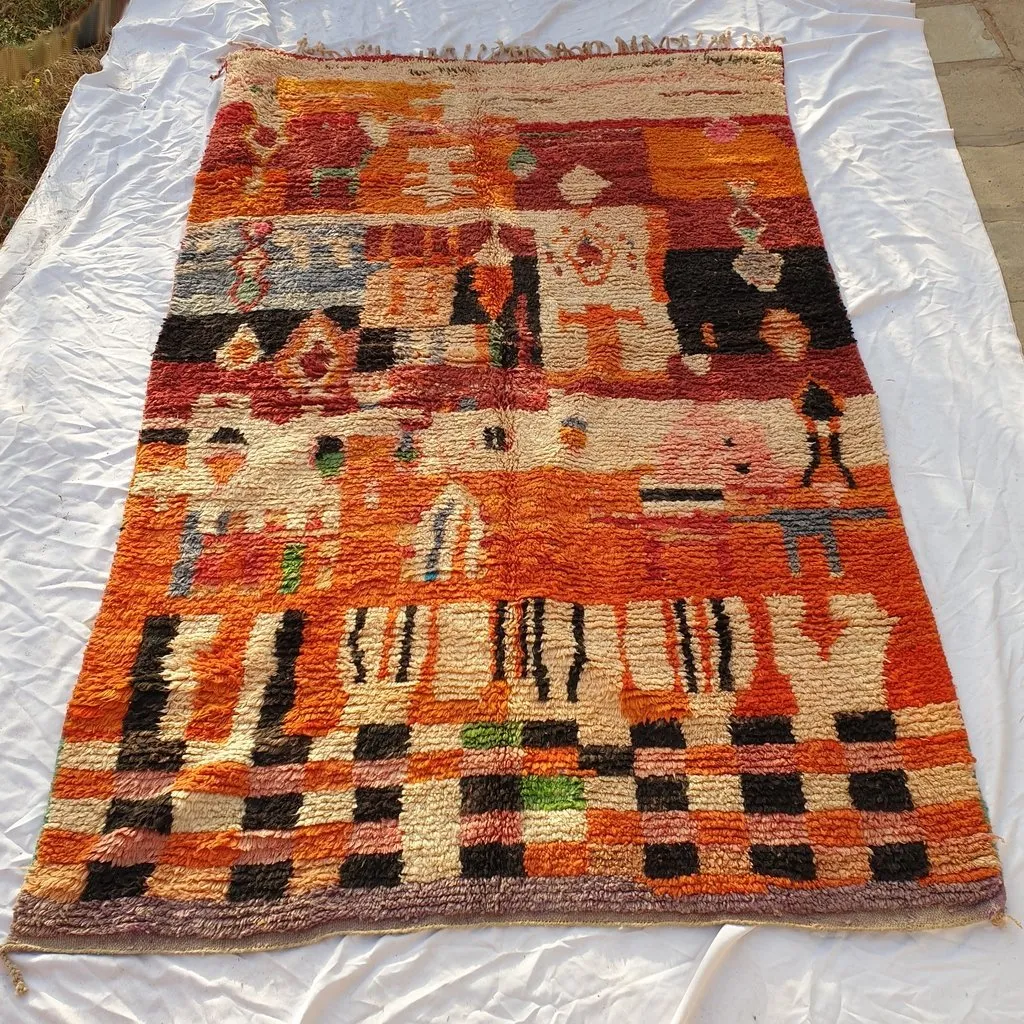 AZAKI | 9'5x6'3 Ft | 3x2 m | Moroccan Colorful Rug | 100% wool handmade