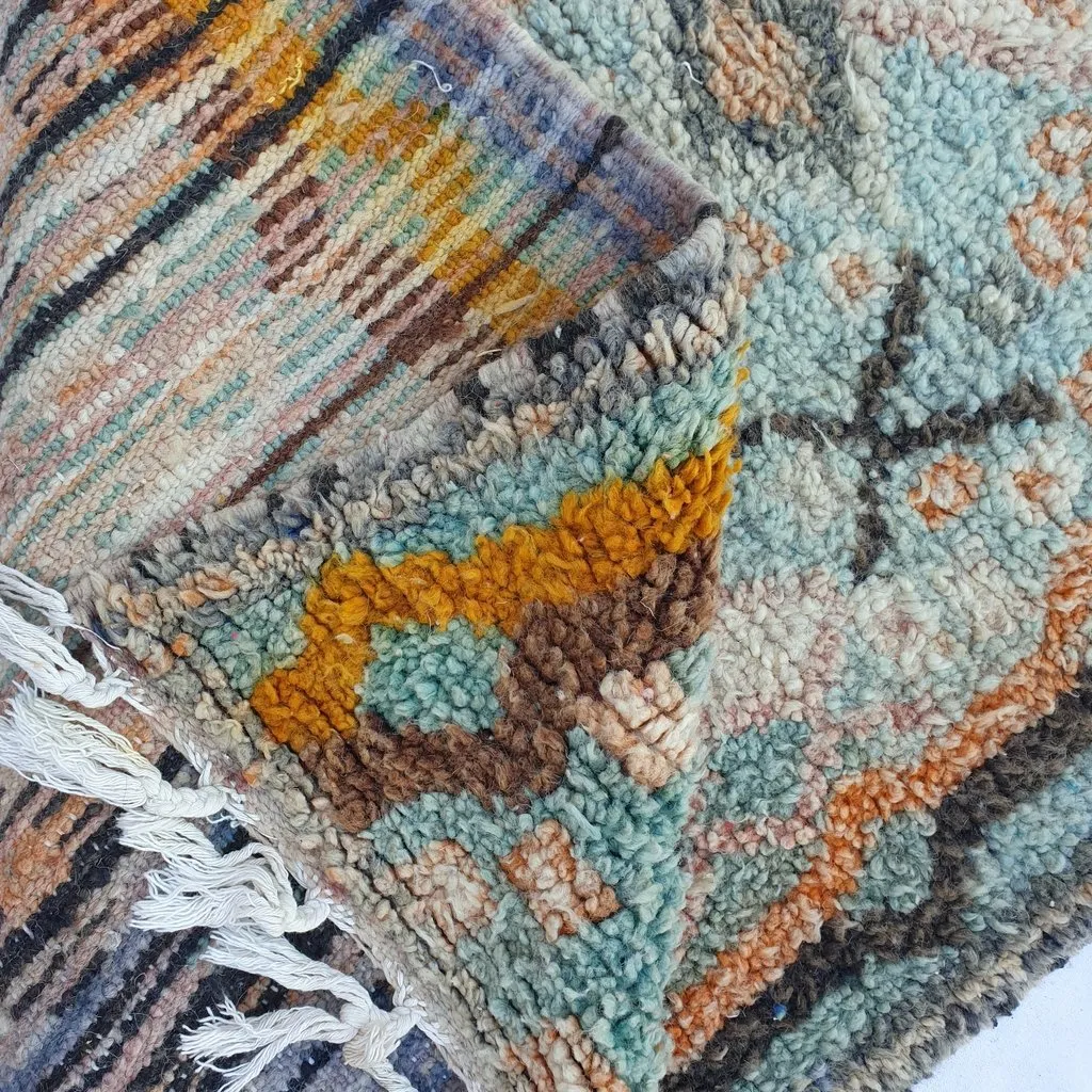 AZIGA Runner | 10x2'5 Ft | 3,04x0,75 m | Moroccan Colorful Rug | 100% wool handmade