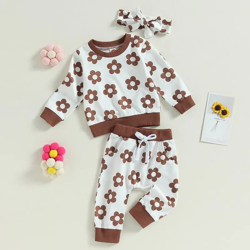 Baby Girl Clothes Set - Flower Power Tracksuit