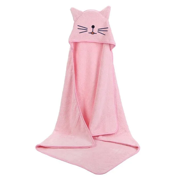 Baby Poncho Bath Towel Infant Bathrobes Velvet 90*90cm Fleece Hood Kids Beach Towels Newborn Baby Hooded Towel Babies Blankets