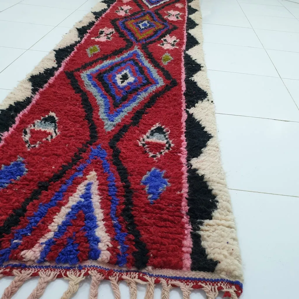 BAKI Runner | 9'8x2'5 Ft | 3x0,75 m | Moroccan Colorful Rug | 100% wool handmade