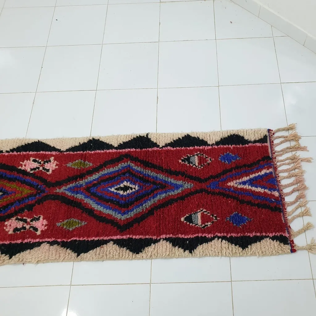 BAKI Runner | 9'8x2'5 Ft | 3x0,75 m | Moroccan Colorful Rug | 100% wool handmade