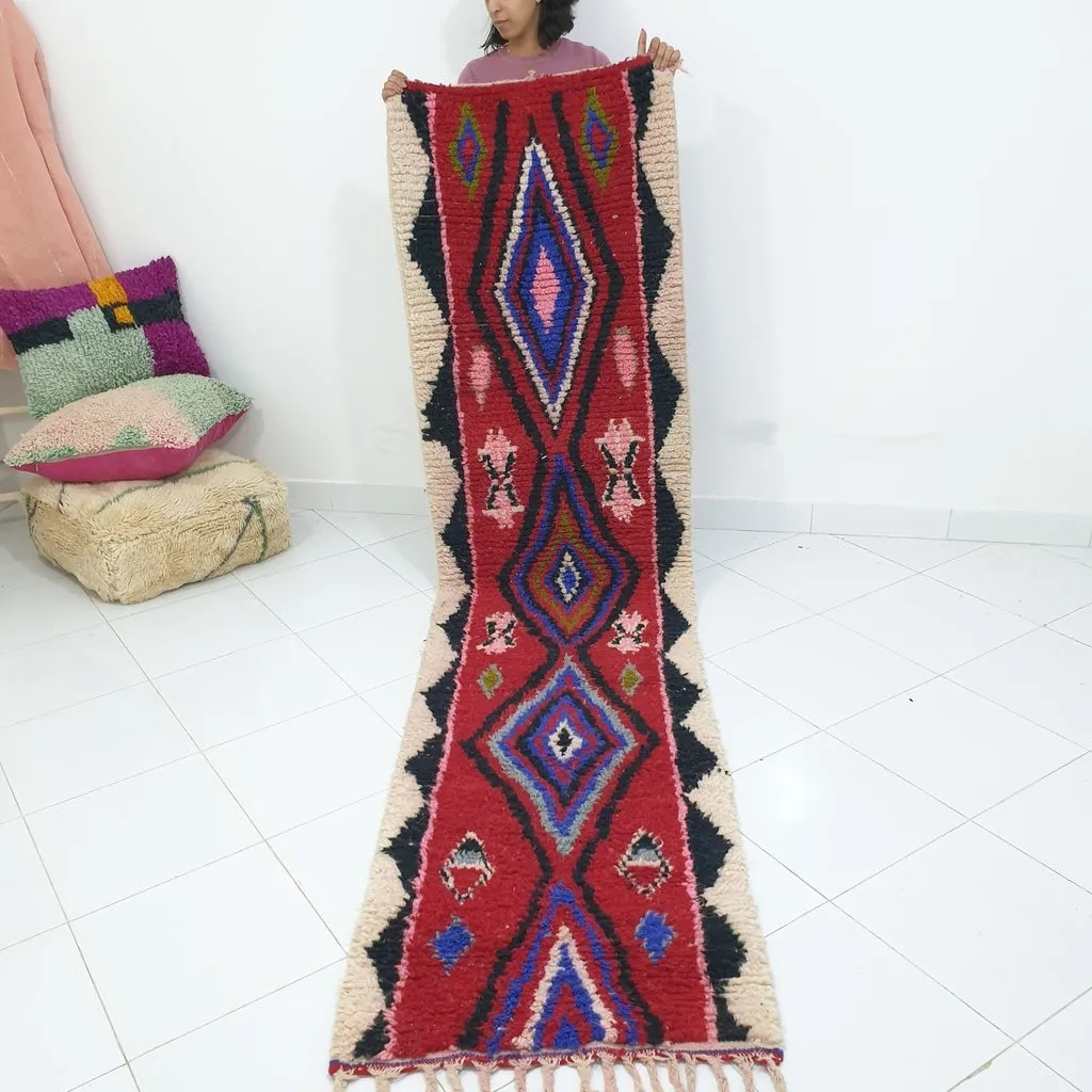 BAKI Runner | 9'8x2'5 Ft | 3x0,75 m | Moroccan Colorful Rug | 100% wool handmade