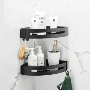 Bathroom Shelf Organizer Shower Storage Rack Black Corner Shelves