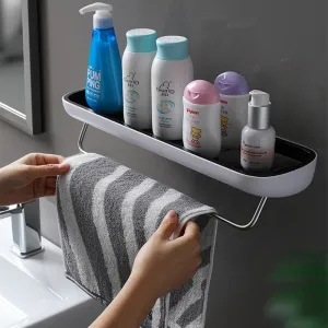 Bathroom Shelf Storage Rack Holder Bathroom Accessory with Towel Bar