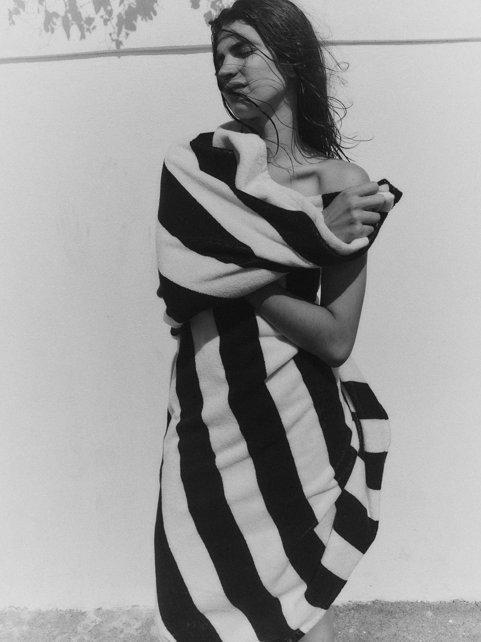 Beach Towel in Navy Stripes
