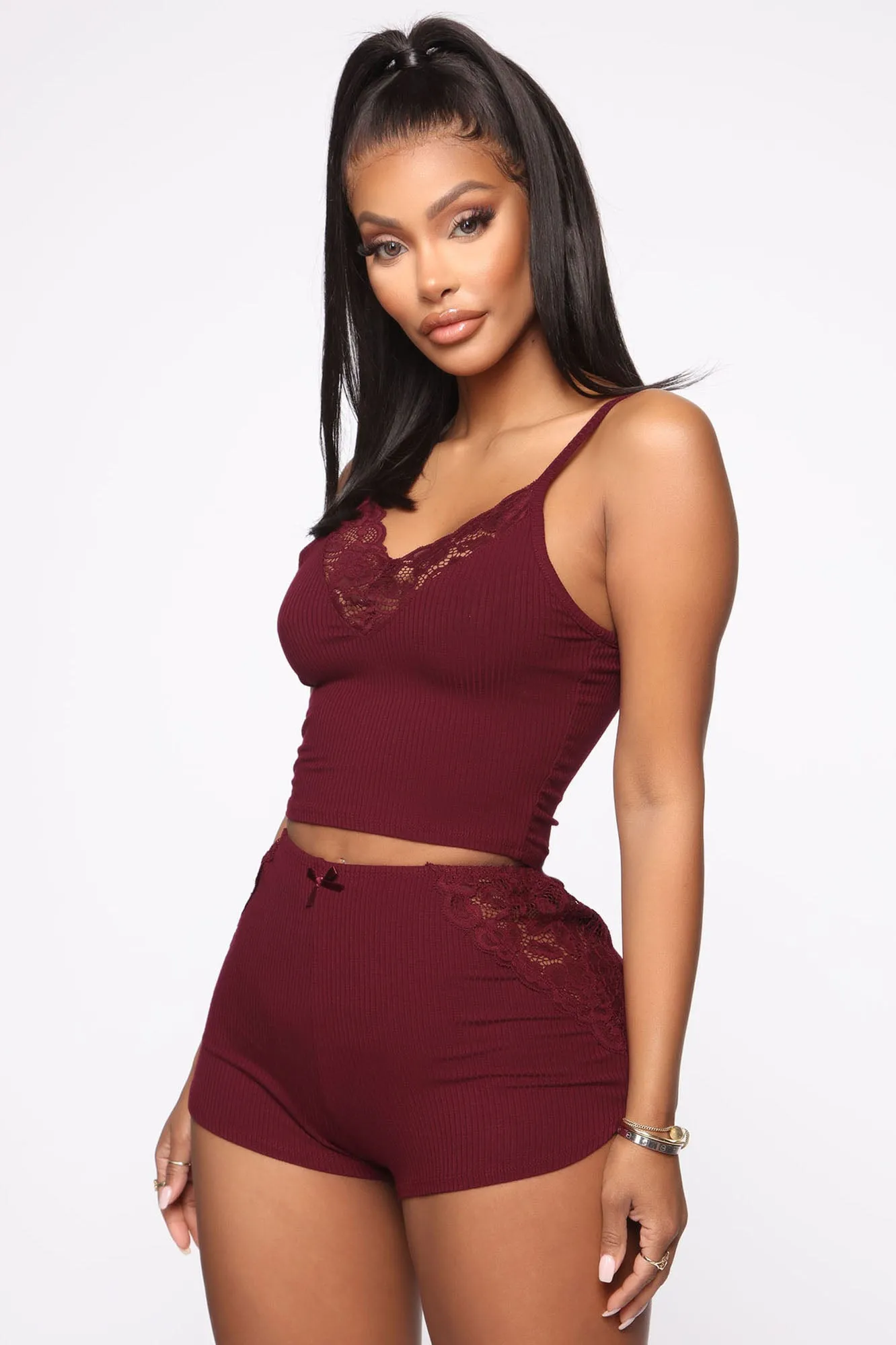 Bedroom Cuddle PJ Set - Burgundy