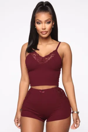 Bedroom Cuddle PJ Set - Burgundy