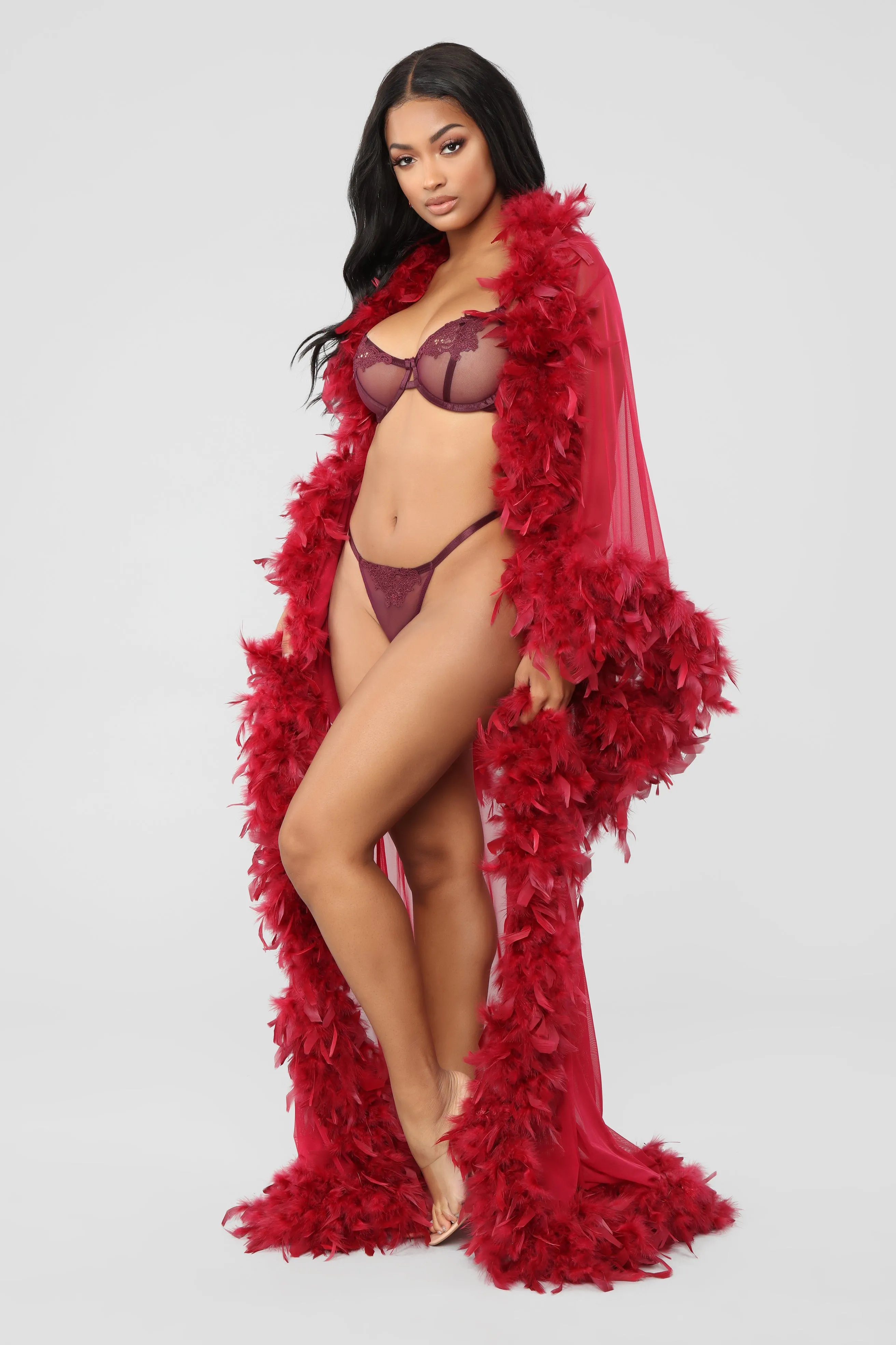 Bedroom Eyes Robe - Wine