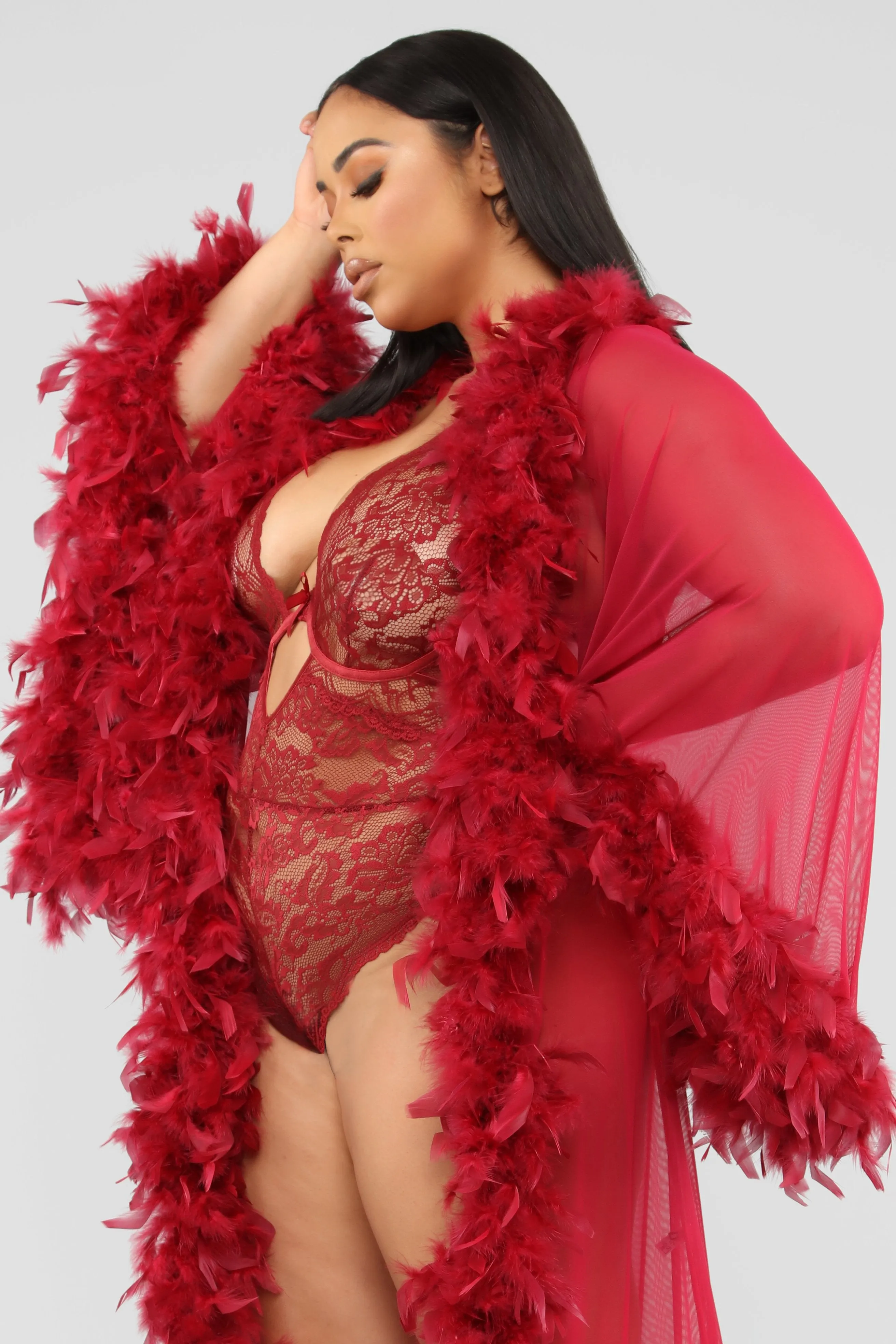 Bedroom Eyes Robe - Wine