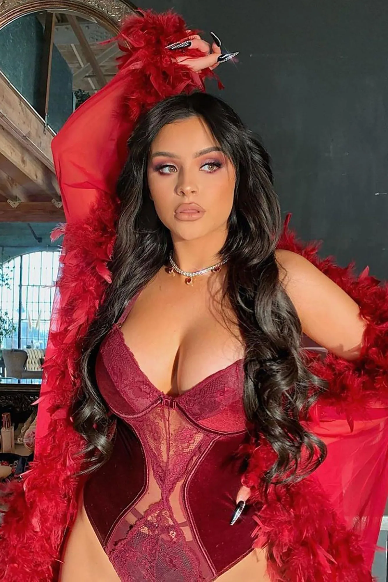 Bedroom Eyes Robe - Wine