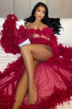 Bedroom Eyes Robe - Wine