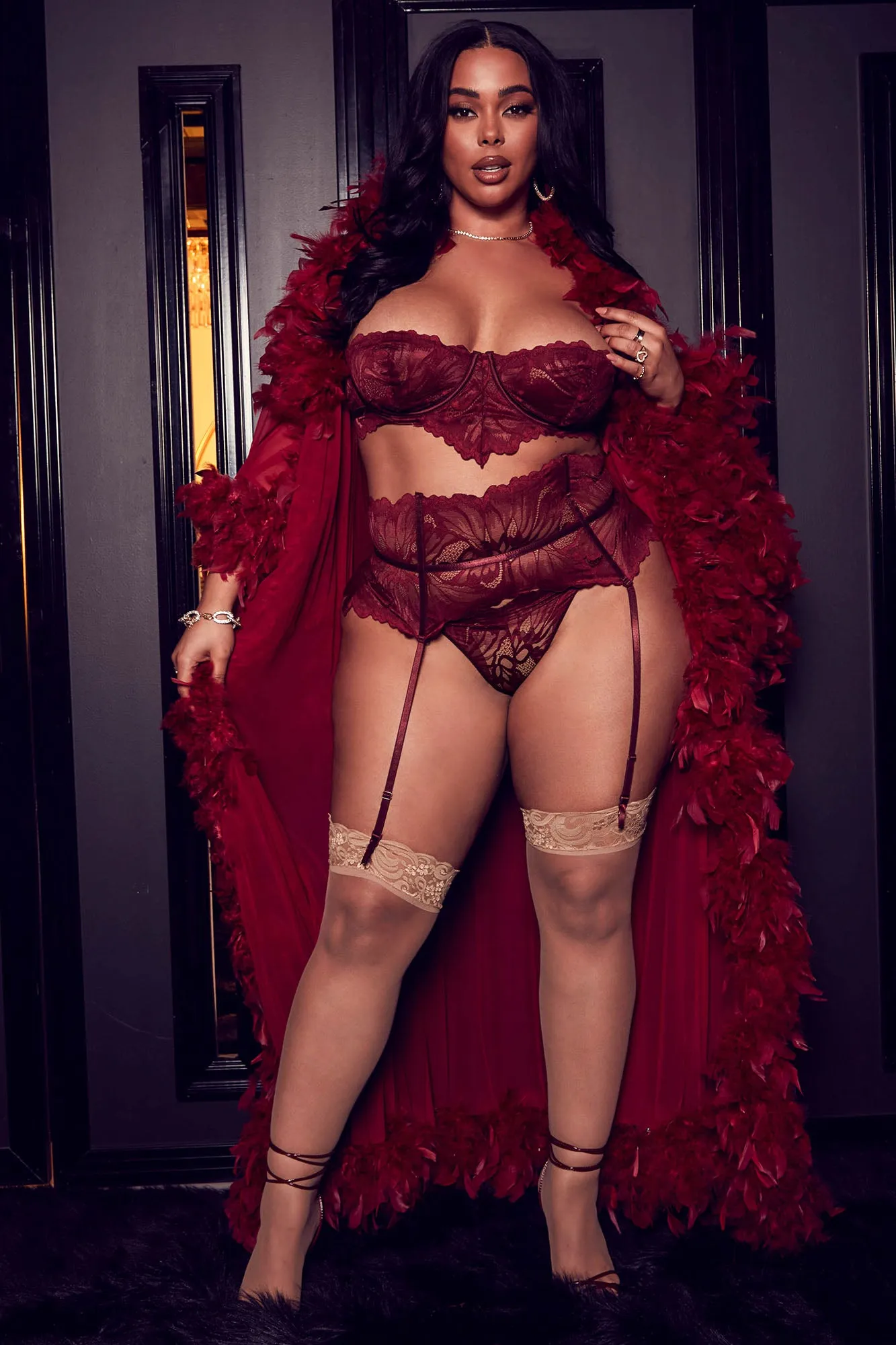 Bedroom Eyes Robe - Wine