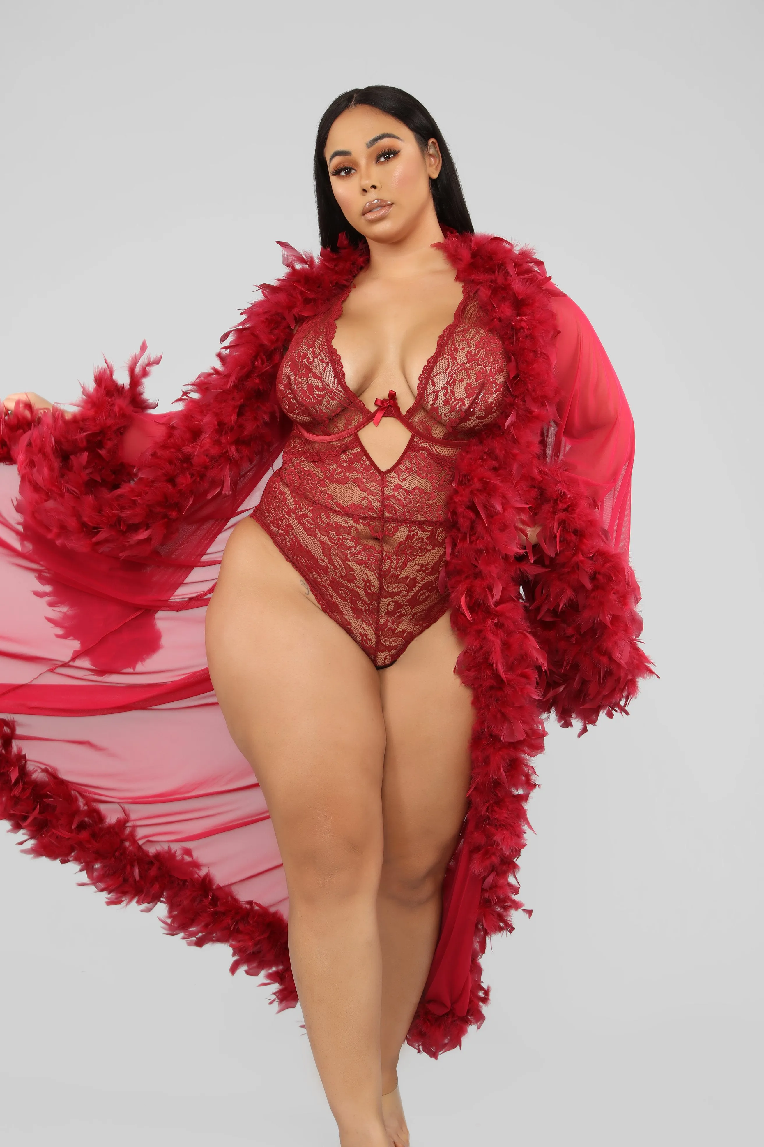 Bedroom Eyes Robe - Wine