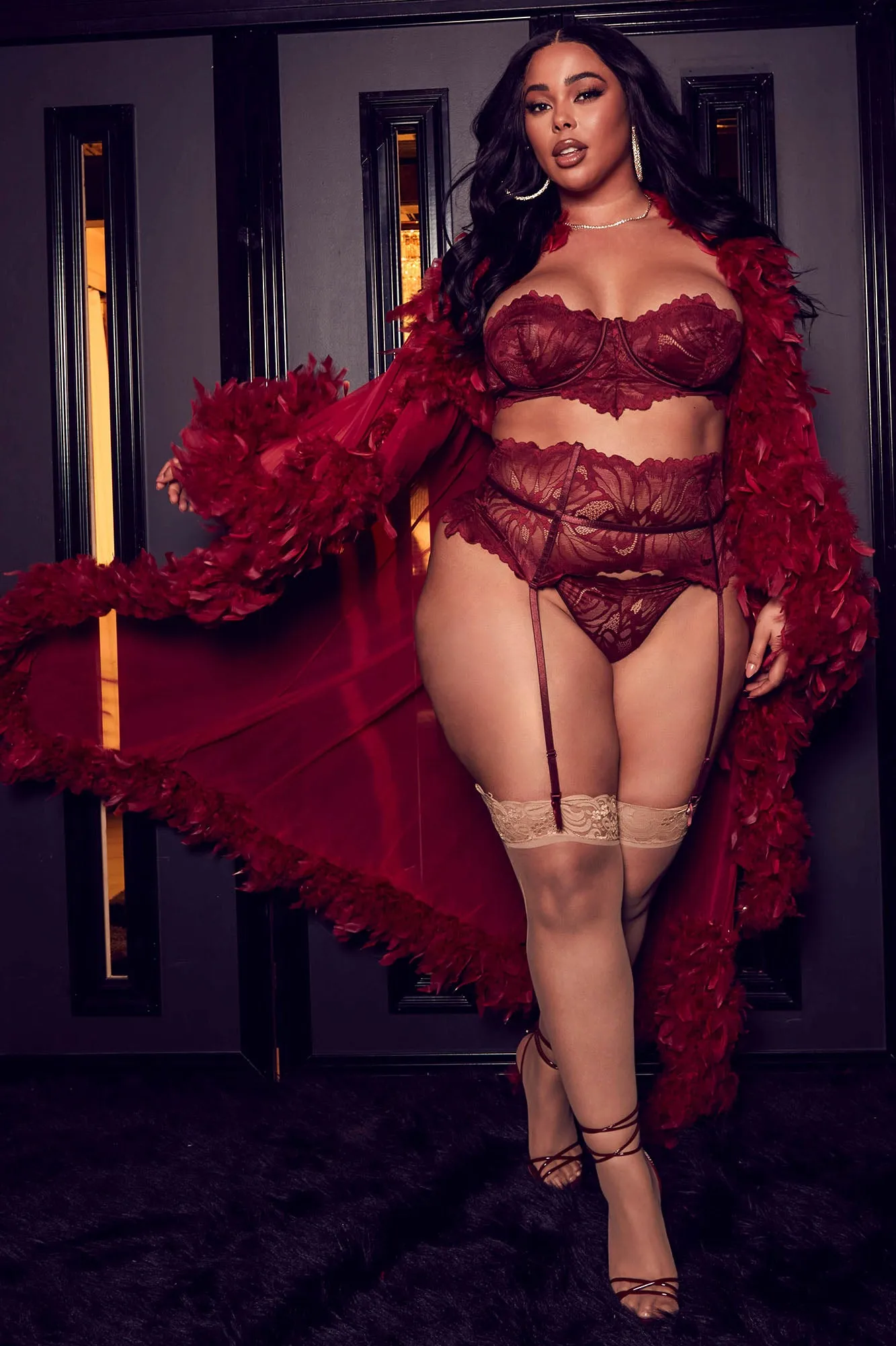 Bedroom Eyes Robe - Wine