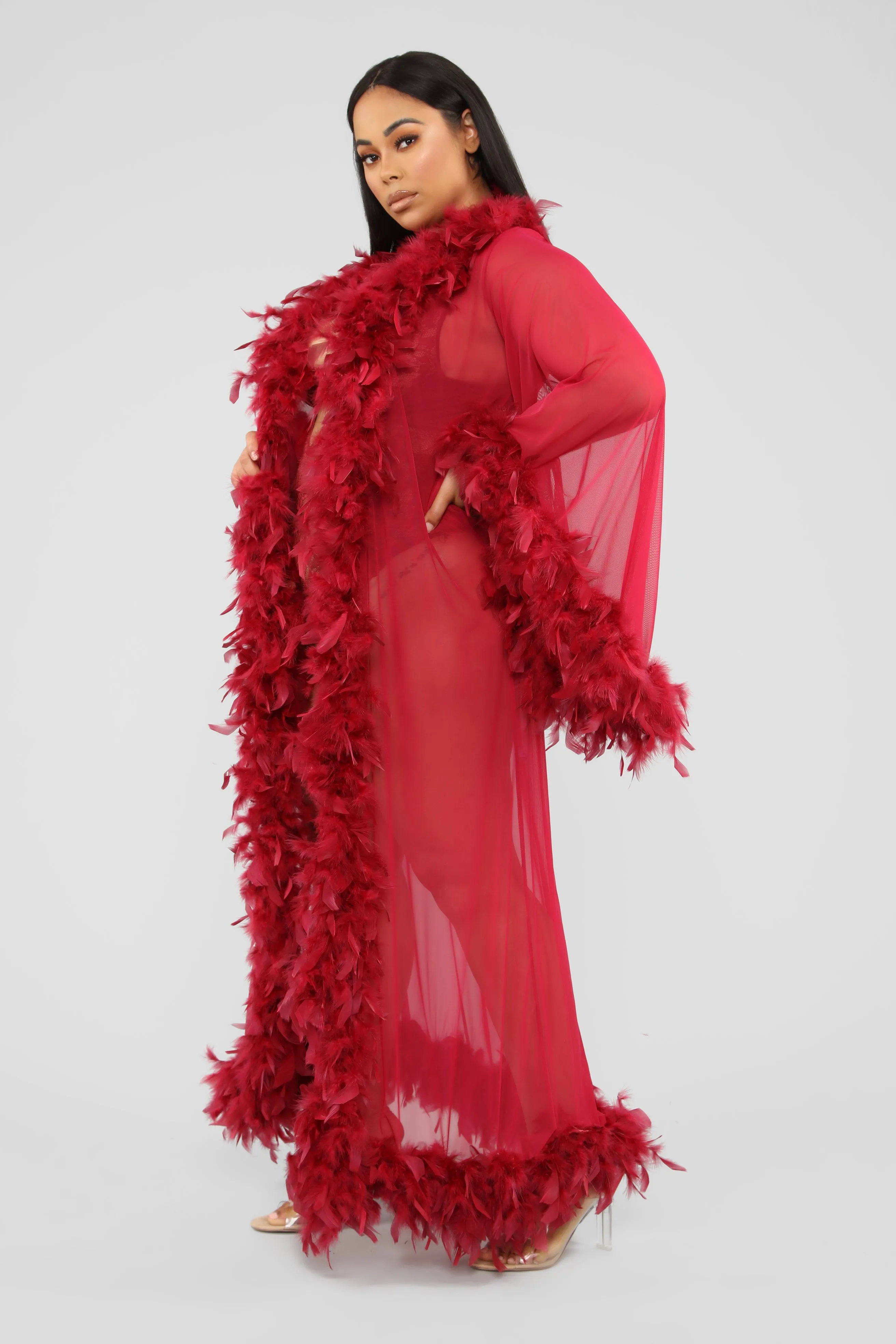 Bedroom Eyes Robe - Wine