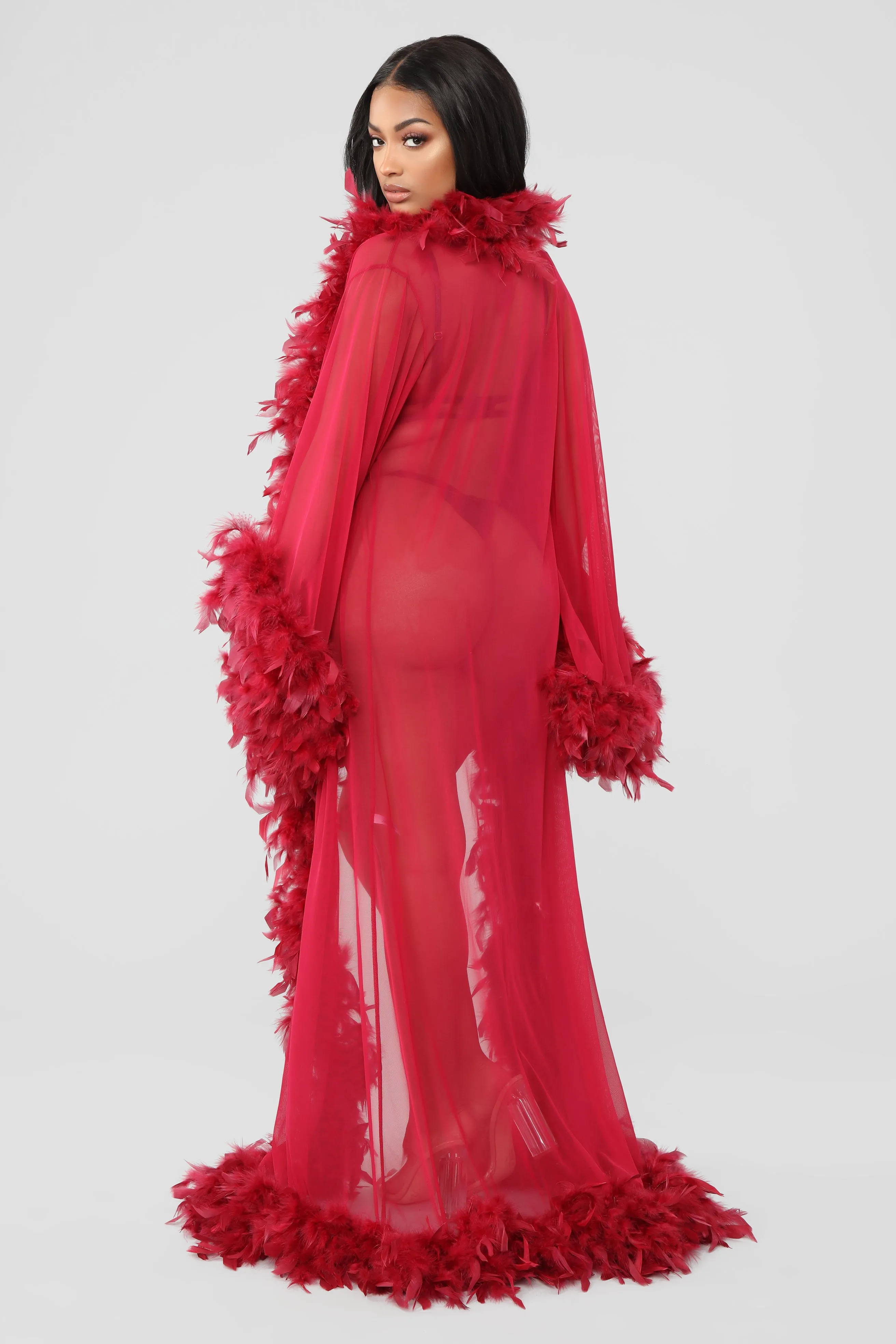 Bedroom Eyes Robe - Wine