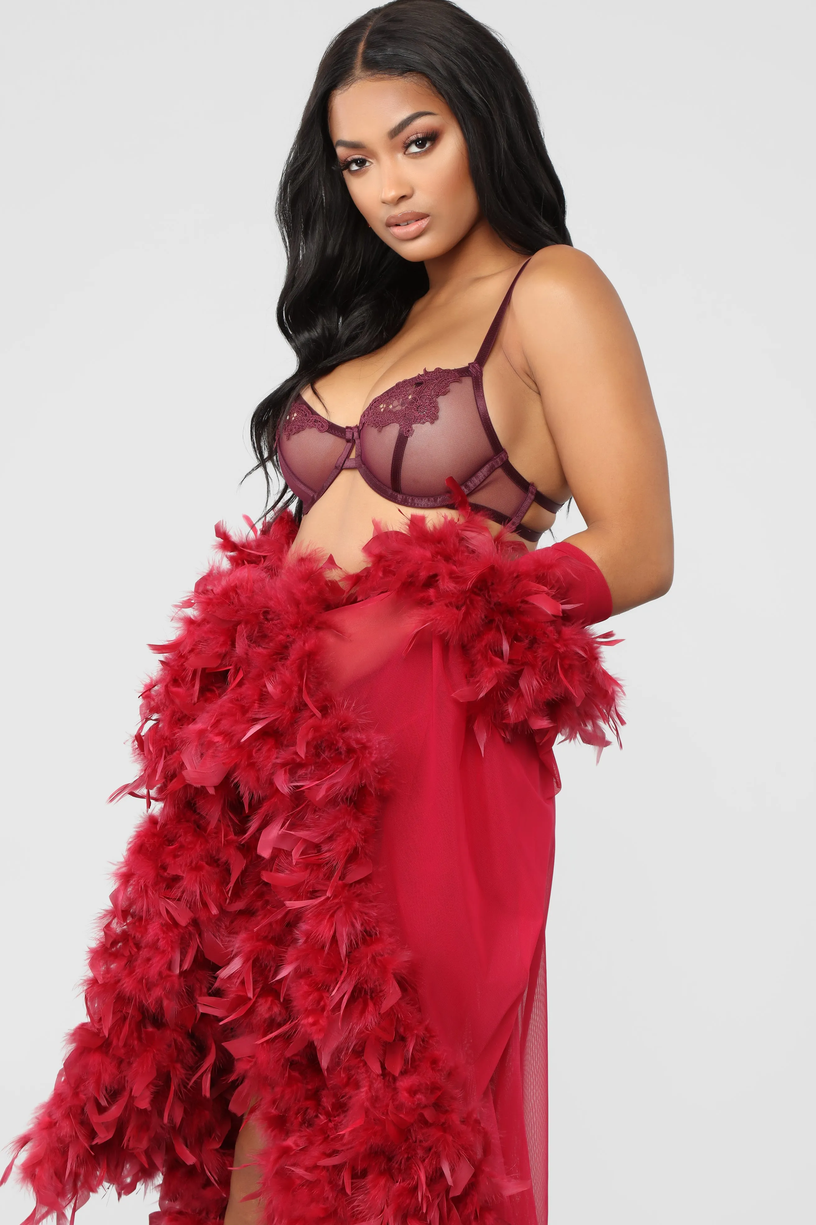 Bedroom Eyes Robe - Wine