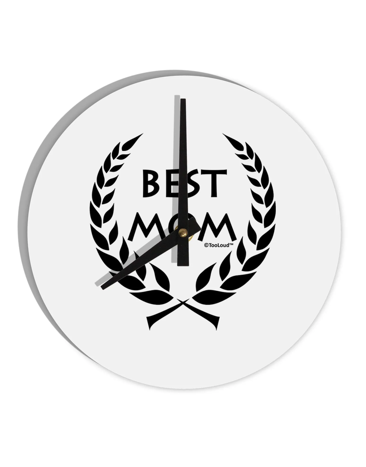 Best Mom - Wreath Design 10 InchRound Wall Clock by TooLoud