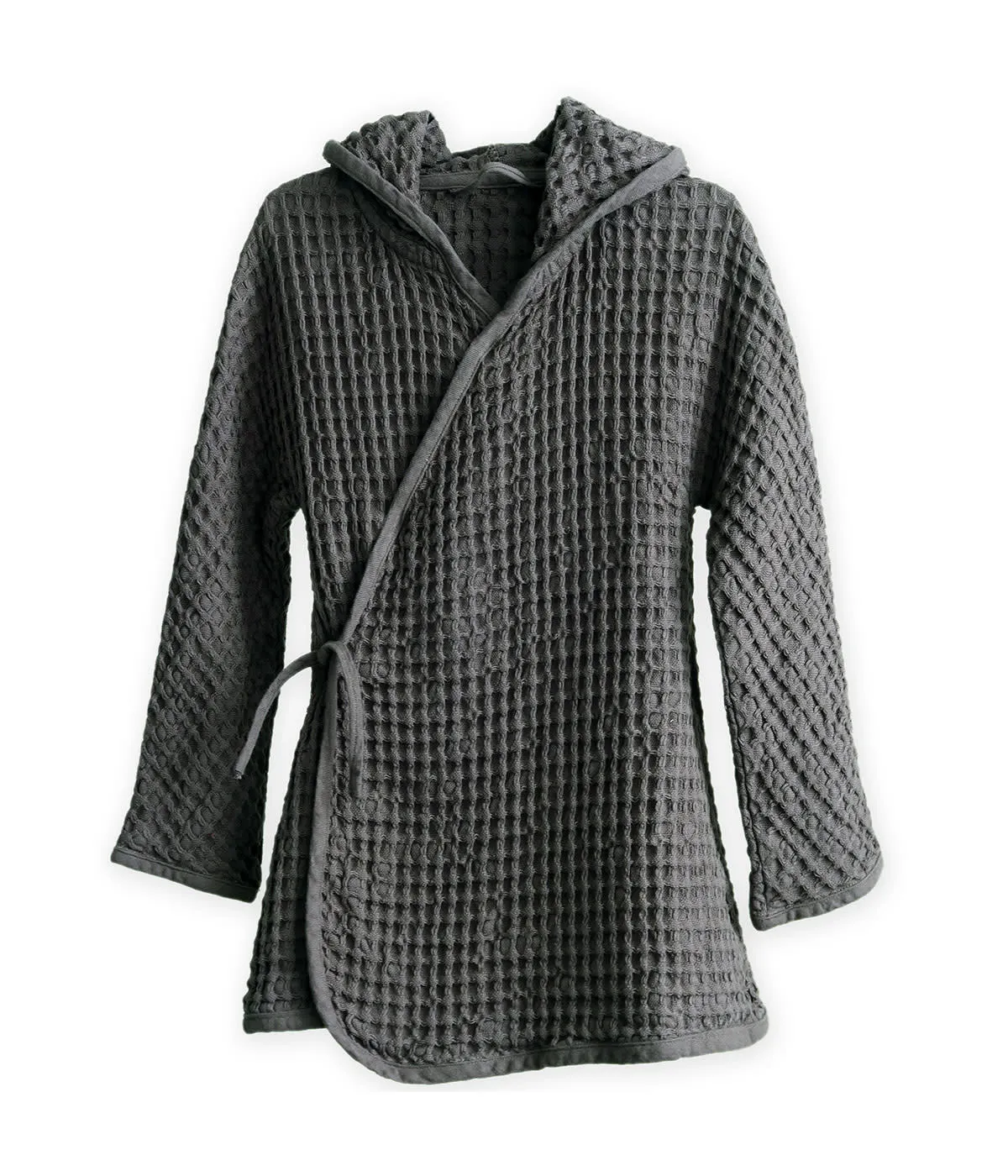 Big Waffle Junior Bathrobe in Dark Grey