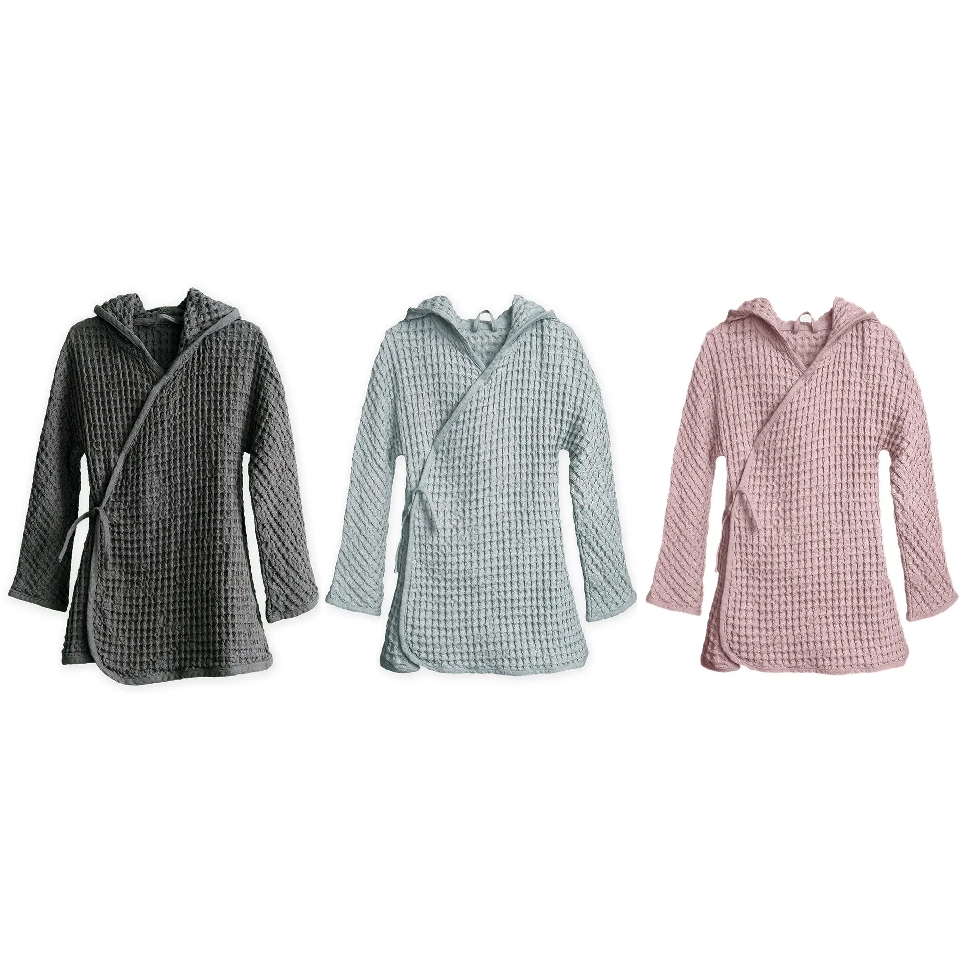Big Waffle Junior Bathrobe in Dark Grey