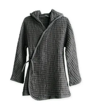 Big Waffle Junior Bathrobe in Dark Grey