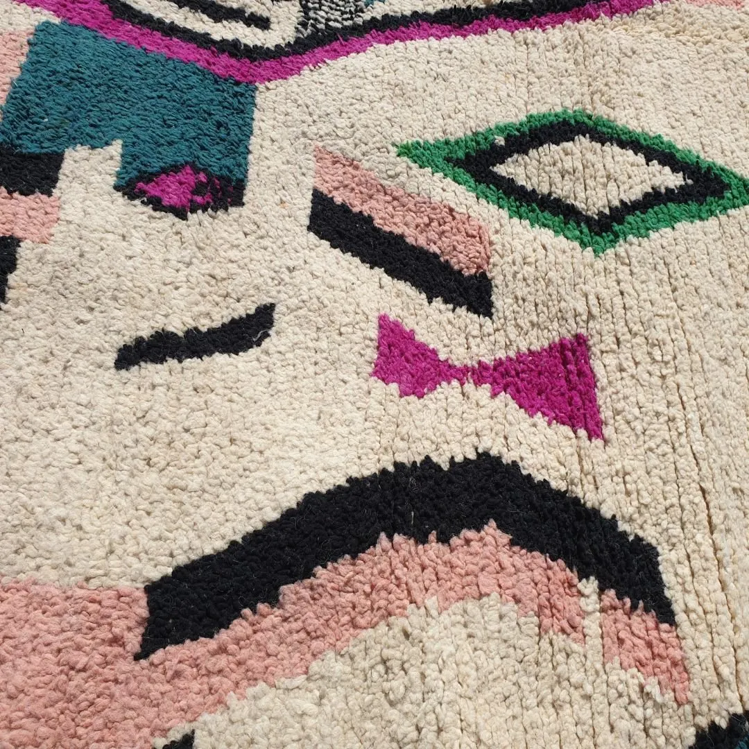 Birki - Boujad Moroccan Rug 6x10 Handmade Colorful Living room carpet | 6'8x10'1 Ft – 206x308 cm