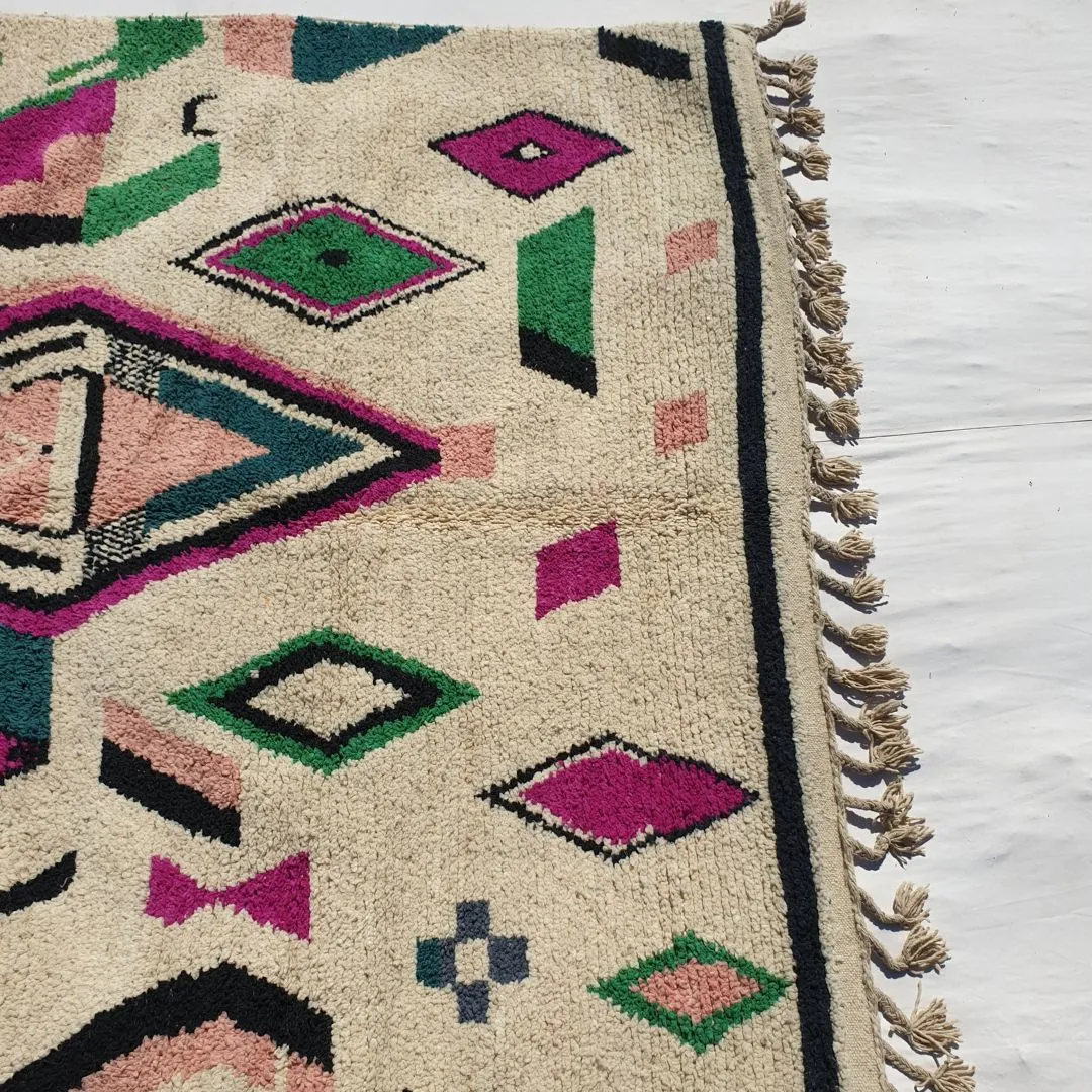 Birki - Boujad Moroccan Rug 6x10 Handmade Colorful Living room carpet | 6'8x10'1 Ft – 206x308 cm