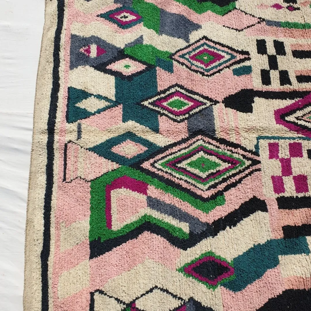 Birki - Boujad Moroccan Rug 6x10 Handmade Colorful Living room carpet | 6'8x10'1 Ft – 206x308 cm