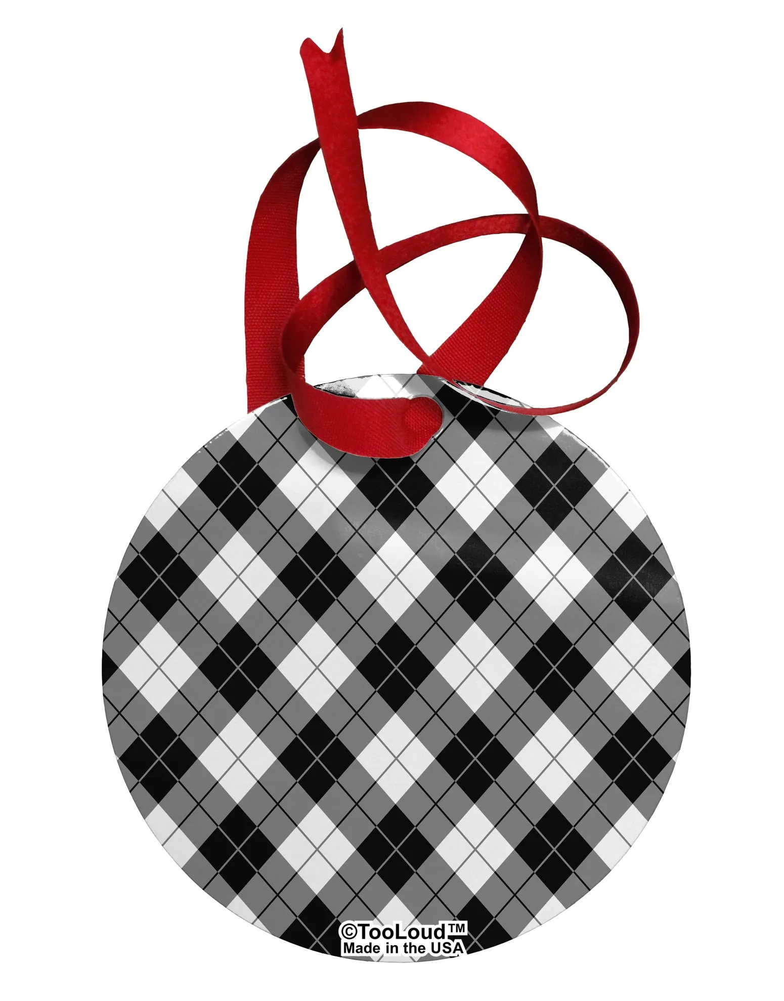 Black and White Argyle AOP 10 InchRound Wall Clock  All Over Print by TooLoud