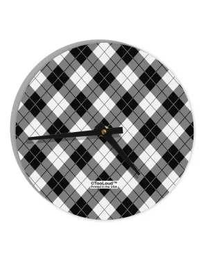 Black and White Argyle AOP 10 InchRound Wall Clock  All Over Print by TooLoud