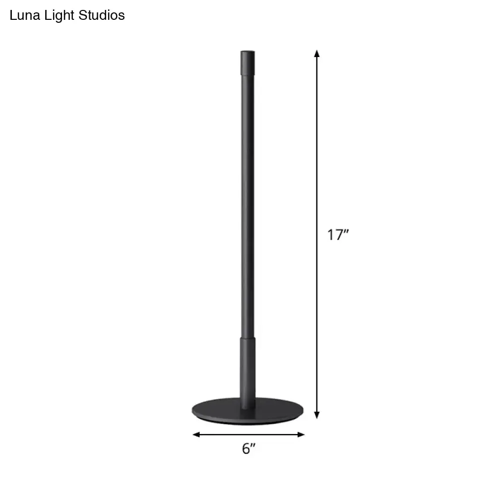 Black Plumb Rod LED Night Light: Sleek Bedside Table Lamp with Warm/White Light