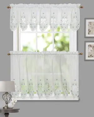 Blossoms & Bows Kitchen Curtain and Valance