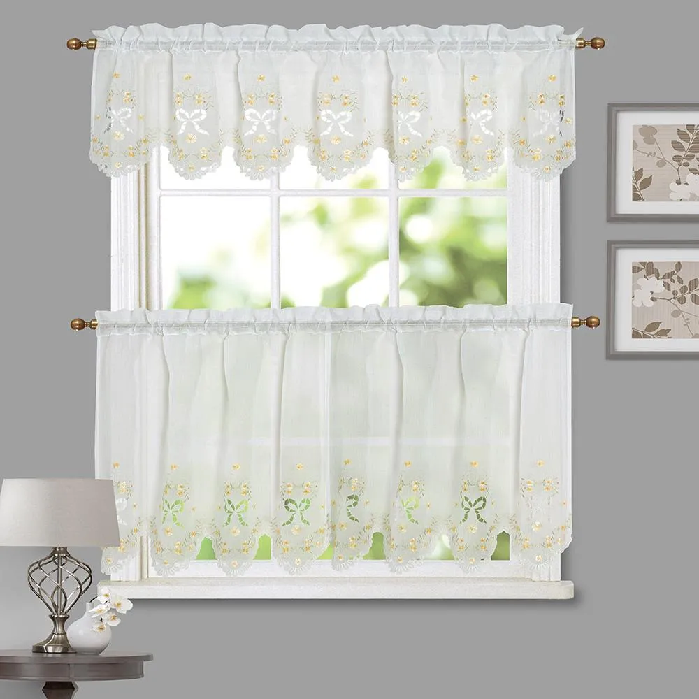 Blossoms & Bows Kitchen Curtain and Valance