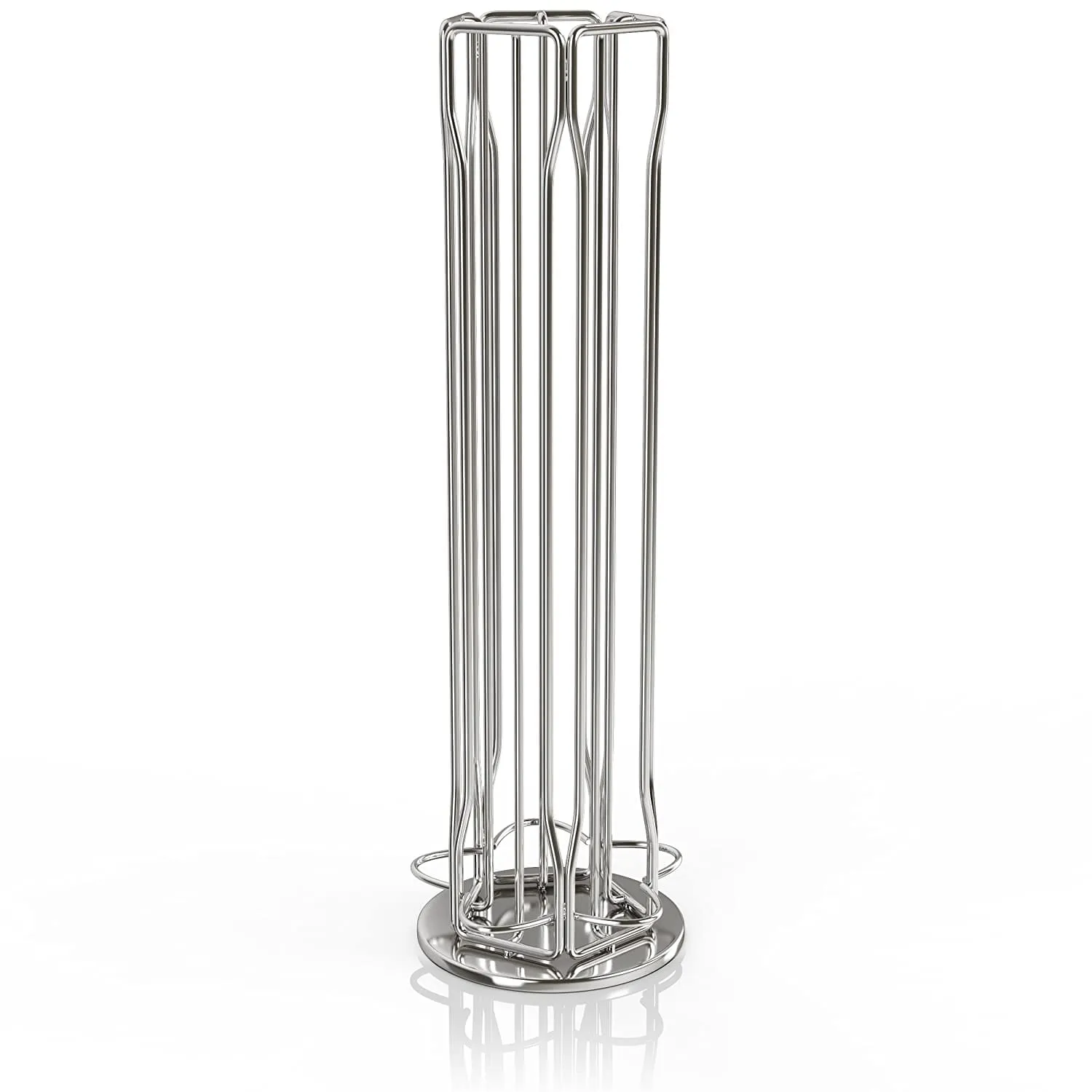 BluePeak Nespresso Carousel - Holds 50 Capsules, OriginalLine Pod Storage - Nifty Nespresso Pods Holder - Coffee Pod Dispenser Organizer Rack Stand, 360-Degree Rotation, Elegant, Modern Chrome Finish - NESC-131-0306
