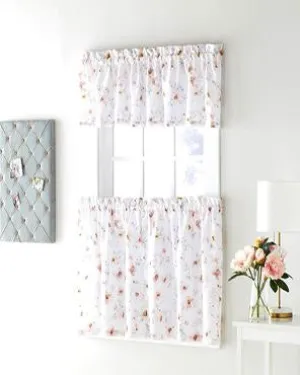 Blushing Blooms Kitchen Tier and Valance